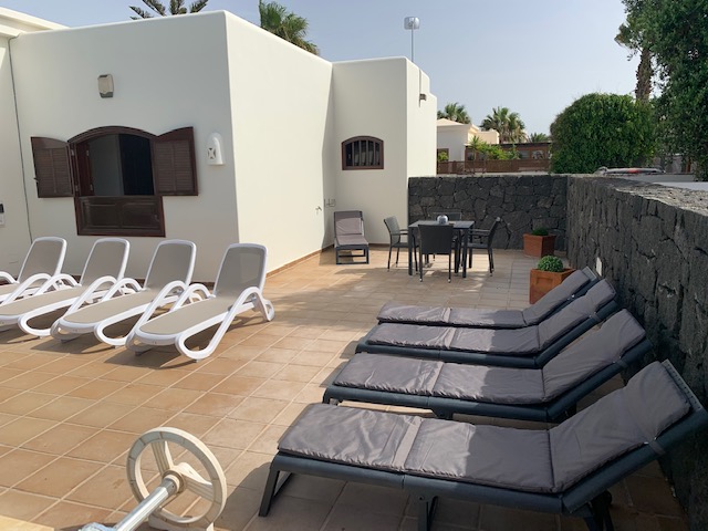 Comfortable Sun Loungers beside pool