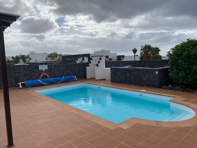 View across pool to shower area
