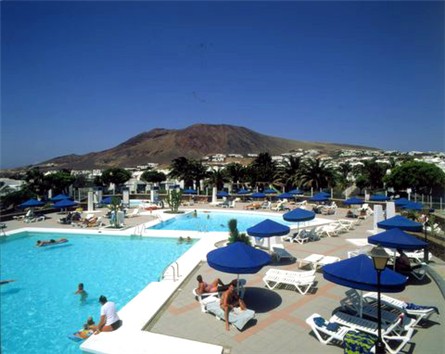 View across pools